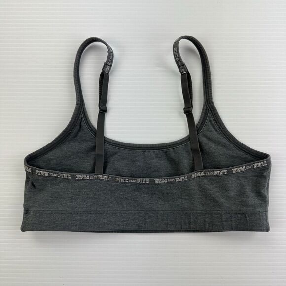 Victoria’s Secret PINK Team Gray Sports Bra Bralette Small Adjustable Straps - Picture 4 of 8
